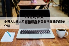 小黄人b站大片在线观看免费看呗在线的简单介绍